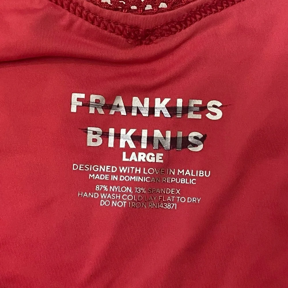 New! Frankie's Bikinis Vibrant Red Enzo Ribbed Cheeky Bikini Bottom 1485